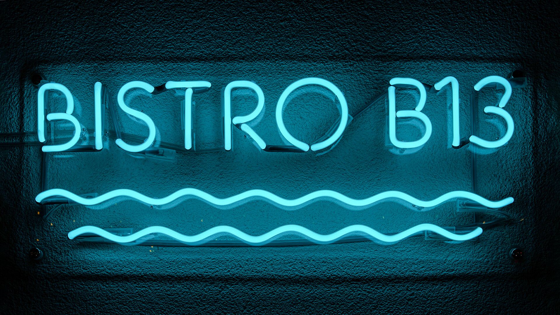Bistro B13 - Bistro verre néon turquoise.